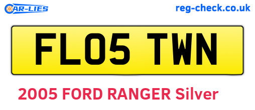 FL05TWN are the vehicle registration plates.