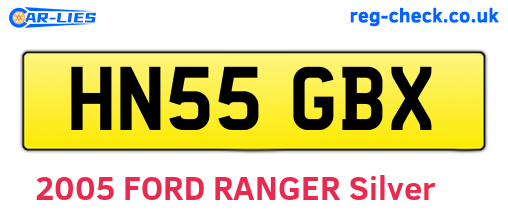HN55GBX are the vehicle registration plates.