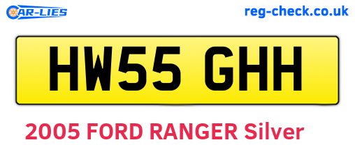 HW55GHH are the vehicle registration plates.