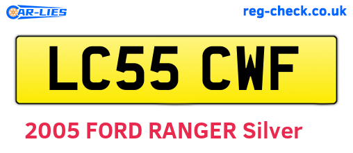 LC55CWF are the vehicle registration plates.