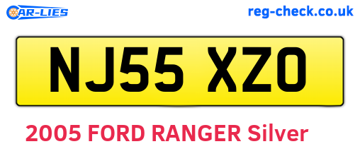 NJ55XZO are the vehicle registration plates.