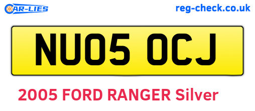 NU05OCJ are the vehicle registration plates.
