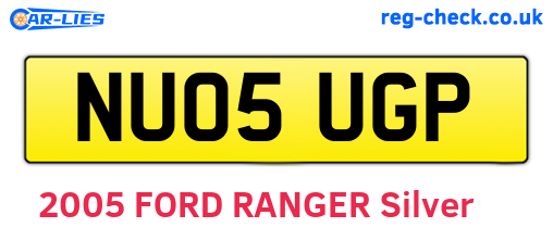 NU05UGP are the vehicle registration plates.