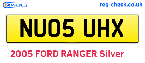 NU05UHX are the vehicle registration plates.