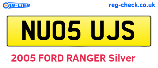 NU05UJS are the vehicle registration plates.