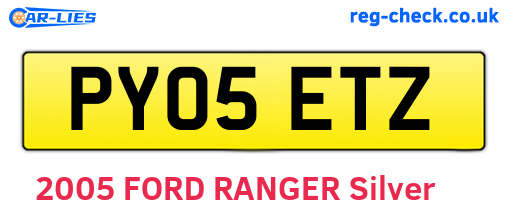 PY05ETZ are the vehicle registration plates.