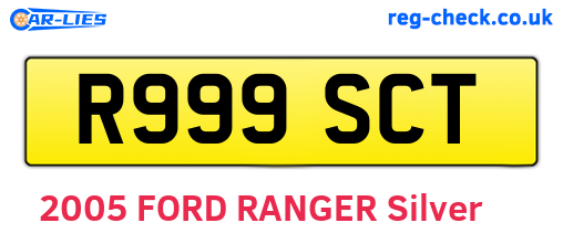 R999SCT are the vehicle registration plates.