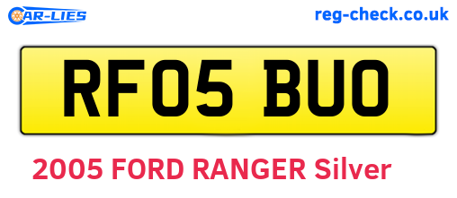 RF05BUO are the vehicle registration plates.