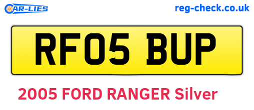 RF05BUP are the vehicle registration plates.
