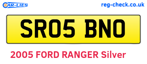 SR05BNO are the vehicle registration plates.