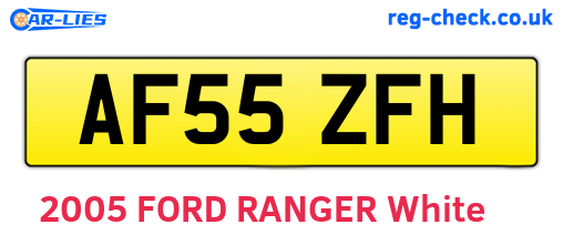 AF55ZFH are the vehicle registration plates.