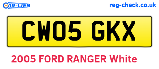 CW05GKX are the vehicle registration plates.