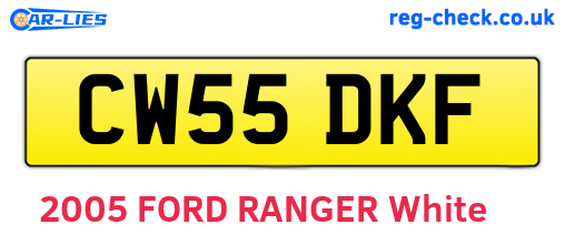 CW55DKF are the vehicle registration plates.