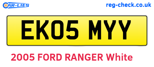 EK05MYY are the vehicle registration plates.