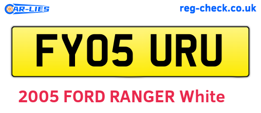 FY05URU are the vehicle registration plates.