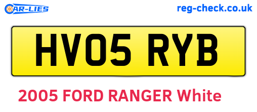 HV05RYB are the vehicle registration plates.
