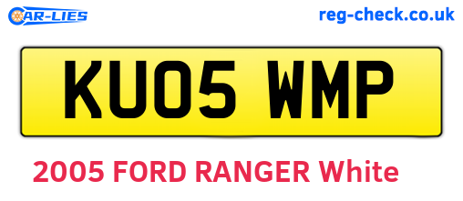 KU05WMP are the vehicle registration plates.