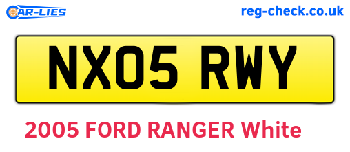 NX05RWY are the vehicle registration plates.