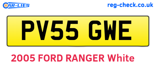 PV55GWE are the vehicle registration plates.