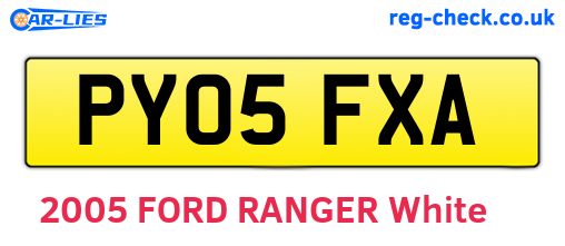 PY05FXA are the vehicle registration plates.
