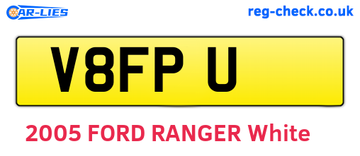 V8FPU are the vehicle registration plates.