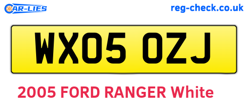 WX05OZJ are the vehicle registration plates.