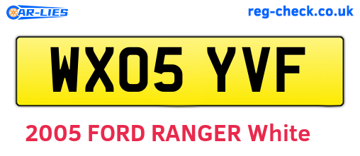 WX05YVF are the vehicle registration plates.