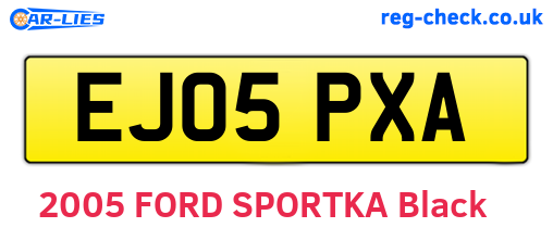 EJ05PXA are the vehicle registration plates.