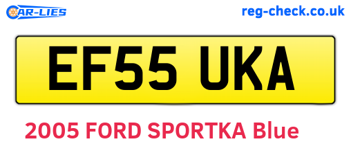 EF55UKA are the vehicle registration plates.