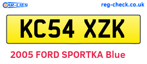 KC54XZK are the vehicle registration plates.