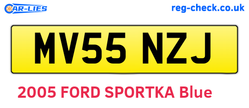 MV55NZJ are the vehicle registration plates.