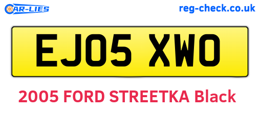 EJ05XWO are the vehicle registration plates.