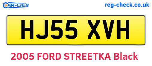 HJ55XVH are the vehicle registration plates.