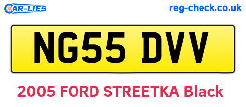 NG55DVV are the vehicle registration plates.