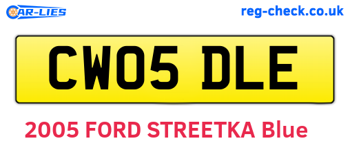 CW05DLE are the vehicle registration plates.