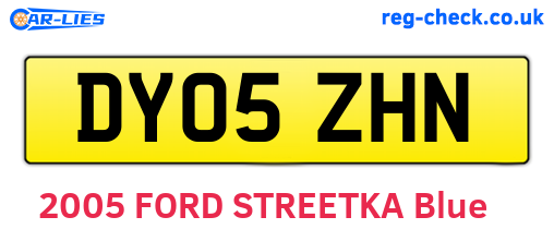 DY05ZHN are the vehicle registration plates.