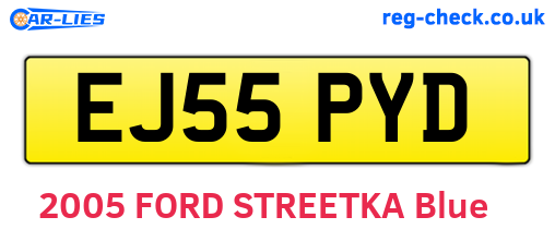EJ55PYD are the vehicle registration plates.