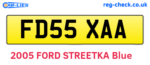 FD55XAA are the vehicle registration plates.