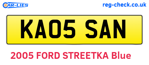 KA05SAN are the vehicle registration plates.