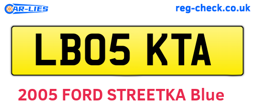 LB05KTA are the vehicle registration plates.
