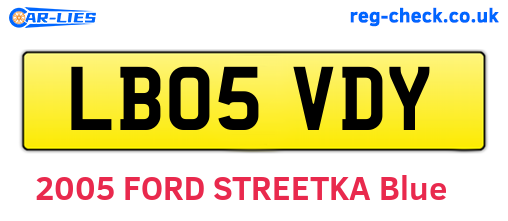 LB05VDY are the vehicle registration plates.