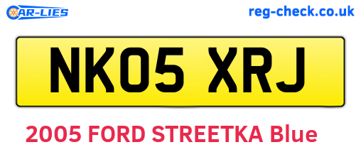 NK05XRJ are the vehicle registration plates.