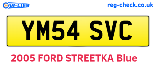 YM54SVC are the vehicle registration plates.
