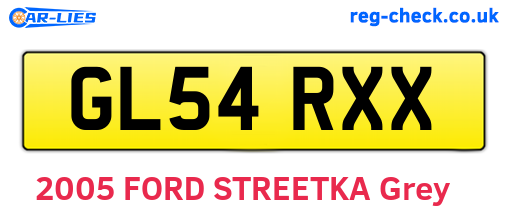 GL54RXX are the vehicle registration plates.