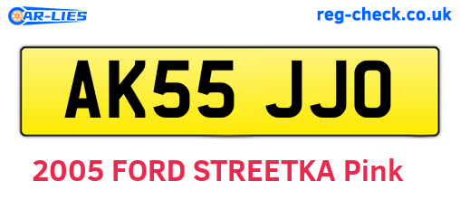 AK55JJO are the vehicle registration plates.