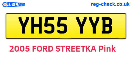 YH55YYB are the vehicle registration plates.