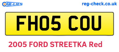 FH05COU are the vehicle registration plates.