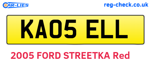 KA05ELL are the vehicle registration plates.