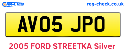 AV05JPO are the vehicle registration plates.