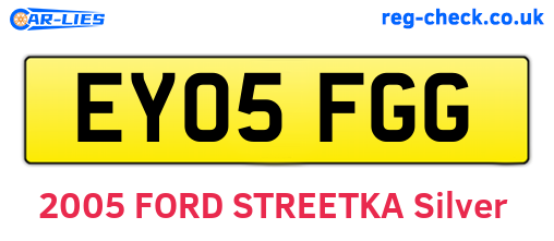 EY05FGG are the vehicle registration plates.